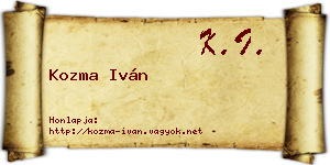 Kozma Iván névjegykártya