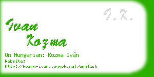 ivan kozma business card